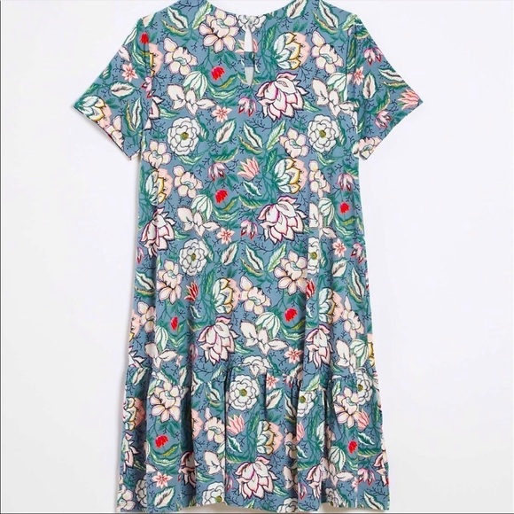 LOFT Floral Flounce Swing Dress Small - Picture 3 of 4
